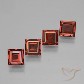 Pedras preciosas de Granada Piropo vermelho médio natural de 2.65 ct, Quadrado, VS