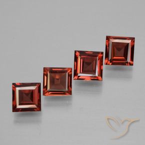 Pedras preciosas de Granada Piropo vermelho médio natural de 2.40 ct, Quadrado, VS
