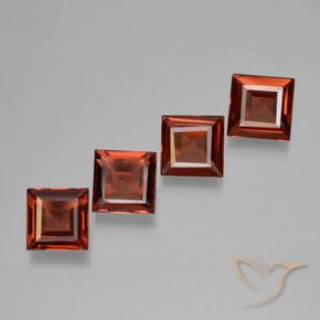 Pedras preciosas de Granada Piropo Vermelho escarlate natural de 2.62 ct, Quadrado, VS
