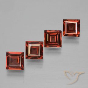 Pedras preciosas de Granada Piropo vermelho médio natural de 2.65 ct, Quadrado, VS