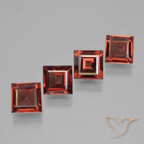 Pedras preciosas de Granada Piropo Vermelho escuro natural de 2.71 ct, Quadrado, VS