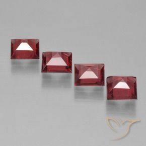 Pedras preciosas de Granada Piropo Vinho Tinto Profundo natural de 2.63 ct, Quadrado, VS