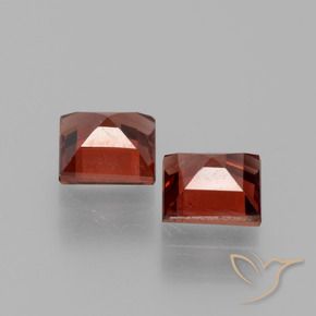 Pedras preciosas de Granada Piropo vermelho médio natural de 1.58 ct, Quadrado, VVS-VS