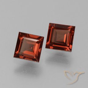 Pedras preciosas de Granada Piropo Vermelho escarlate natural de 1.54 ct, Quadrado, VS