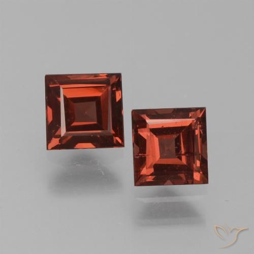 1.55ctw Natural Vermelho escuro Granada Piropo, Quadrado, VS