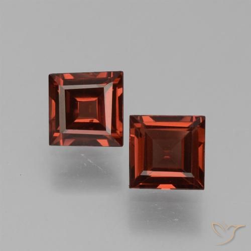 1.40ctw Natural Vermelho escarlate Granada Piropo, Quadrado, VS