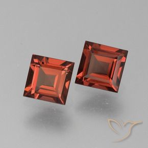 Pedras preciosas de Granada Piropo vermelho médio natural de 1.47 ct, Quadrado, VS