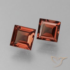 Pedras preciosas de Granada Piropo Tijolo vermelho natural de 1.47 ct, Quadrado, VS