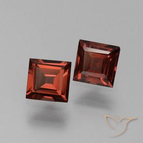 Pedras preciosas de Granada Piropo Vermelho escuro natural de 1.35 ct, Quadrado, VS