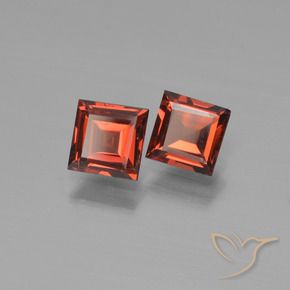 Pedras preciosas de Granada Piropo Vermelho escarlate natural de 1.43 ct, Quadrado, VS