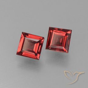 Pedras preciosas de Granada Piropo Vermelho escuro natural de 1.33 ct, Quadrado, VS