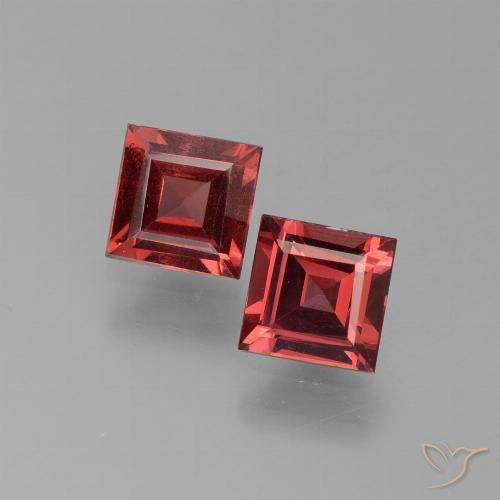 1.44ctw Natural Vermelho escuro Granada Piropo, Quadrado, VS