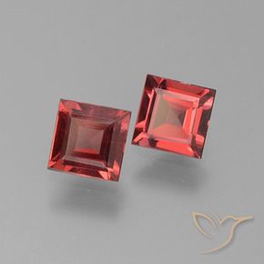 Pedras preciosas de Granada Piropo Vermelho escuro natural de 1.44 ct, Quadrado, VS