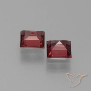 Pedras preciosas de Granada Piropo Vermelho escuro natural de 1.44 ct, Quadrado, VS