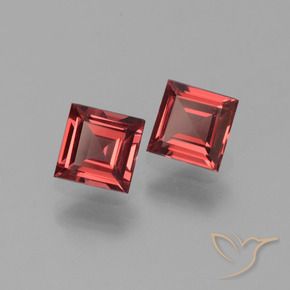 Pedras preciosas de Granada Piropo Vermelho Escarlate Profundo natural de 1.38 ct, Quadrado, VVS-VS