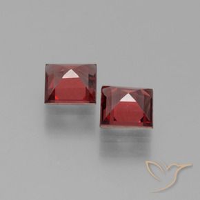 Pedras preciosas de Granada Piropo Vermelho Escarlate Profundo natural de 1.38 ct, Quadrado, VVS-VS
