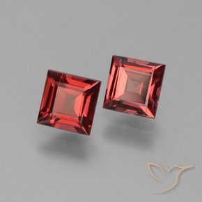 Pedras preciosas de Granada Piropo Vermelho escuro natural de 1.67 ct, Quadrado, VS