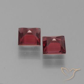 Pedras preciosas de Granada Piropo Vermelho escuro natural de 1.67 ct, Quadrado, VS