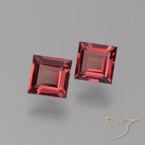 Pedras preciosas de Granada Piropo Vermelho escuro natural de 1.43 ct, Quadrado, VS