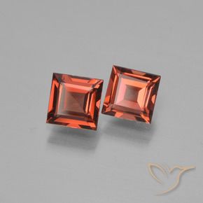 Pedras preciosas de Granada Piropo Vermelho escarlate natural de 1.53 ct, Quadrado, VS