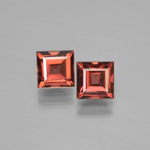 Pedras preciosas de Granada Piropo vermelho médio natural de 1.68 ct, Quadrado, VS