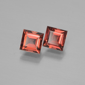 Pedras preciosas de Granada Piropo vermelho médio natural de 1.68 ct, Quadrado, VS