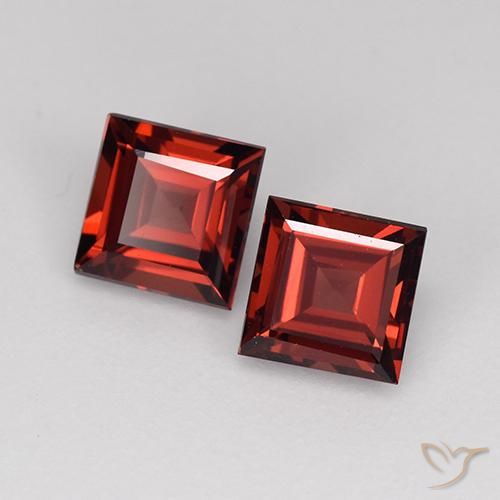 Pedras preciosas de Granada Piropo Vermelho escuro natural de 1.65 ct, Quadrado, VVS-VS