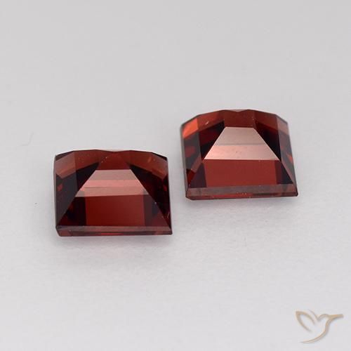 Pedras preciosas de Granada Piropo Vermelho escuro natural de 1.65 ct, Quadrado, VVS-VS