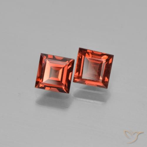 Pedras preciosas de Granada Piropo Vermelho escuro natural de 1.40 ct, Quadrado, VS