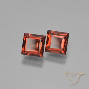 Pedras preciosas de Granada Piropo groselha vermelha natural de 1.52 ct, Quadrado, VS
