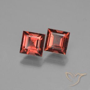 Pedras preciosas de Granada Piropo vermelho médio natural de 1.78 ct, Quadrado, VS