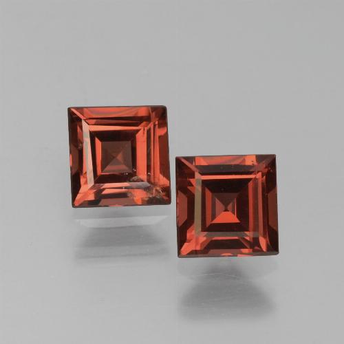 Pedras preciosas de granada piropo vermelho natural de 1,57 ct, quadrado, VS