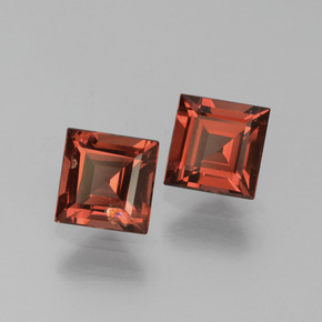 Pedras preciosas de granada piropo vermelho natural de 1,57 ct, quadrado, VS