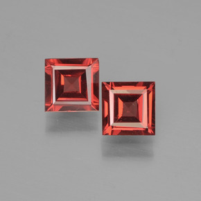 Pedras preciosas de granada piropo vermelho natural de 1,29 ct, quadrado, VS