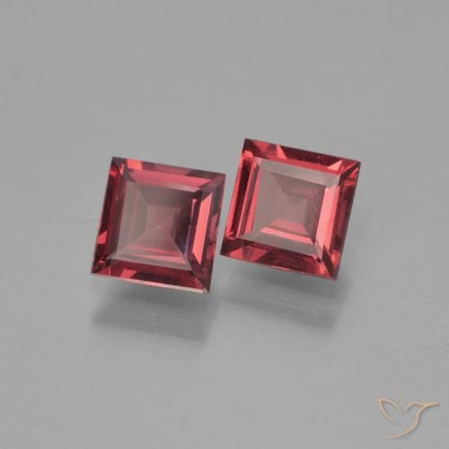 Pedras preciosas de Granada Piropo Vermelho escuro natural de 1.38 ct, Quadrado, VS
