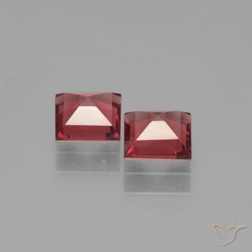 Pedras preciosas de Granada Piropo Vermelho escuro natural de 1.38 ct, Quadrado, VS