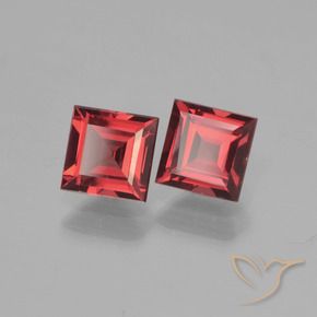 Pedras preciosas de Granada Piropo Vermelho escuro natural de 1.62 ct, Quadrado, VS
