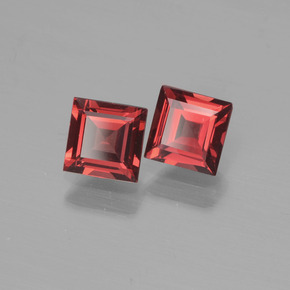 Pedras preciosas de Granada Piropo Vermelho escuro natural de 1.36 ct, Quadrado, VS