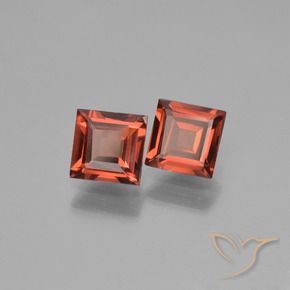 Pedras preciosas de Granada Piropo vermelho médio natural de 1.34 ct, Quadrado, VVS-VS