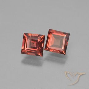 Pedras preciosas de Granada Piropo vermelho médio natural de 1.49 ct, Quadrado, VS