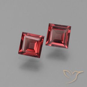Pedras preciosas de Granada Piropo Vermelho escuro natural de 1.33 ct, Quadrado, VS