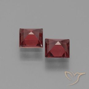 Pedras preciosas de Granada Piropo Vermelho escuro natural de 1.46 ct, Quadrado, VVS-VS