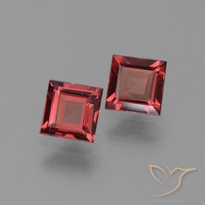 Pedras preciosas de Granada Piropo Vermelho escuro natural de 1.42 ct, Quadrado, VS