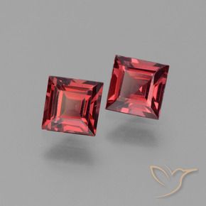 Pedras preciosas de Granada Piropo Vermelho escuro natural de 1.57 ct, Quadrado, VS