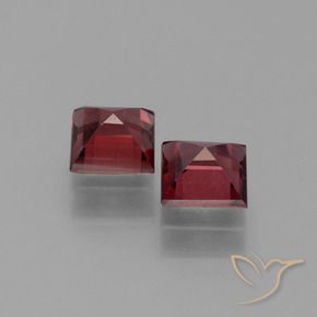 Pedras preciosas de Granada Piropo Vermelho escuro natural de 1.57 ct, Quadrado, VS