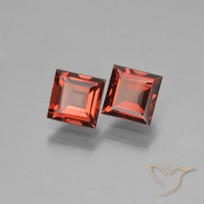 Pedras preciosas de Granada Piropo vermelho médio natural de 1.64 ct, Quadrado, VVS-VS