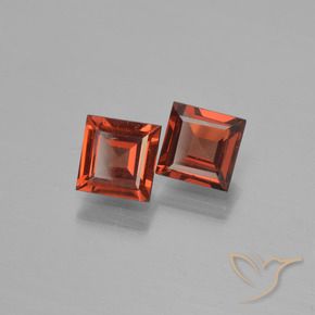 Pedras preciosas de Granada Piropo Vermelho escarlate natural de 1.28 ct, Quadrado, VVS-VS