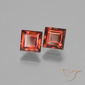 Pedras preciosas de Granada Piropo Vermelho escuro natural de 1.81 ct, Quadrado, VVS-VS