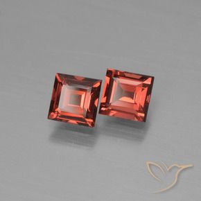 Pedras preciosas de Granada Piropo Vermelho escarlate natural de 1.45 ct, Quadrado, VVS-VS