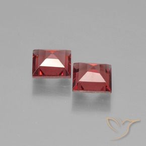 Pedras preciosas de Granada Piropo Vermelho escuro natural de 1.36 ct, Quadrado, VVS